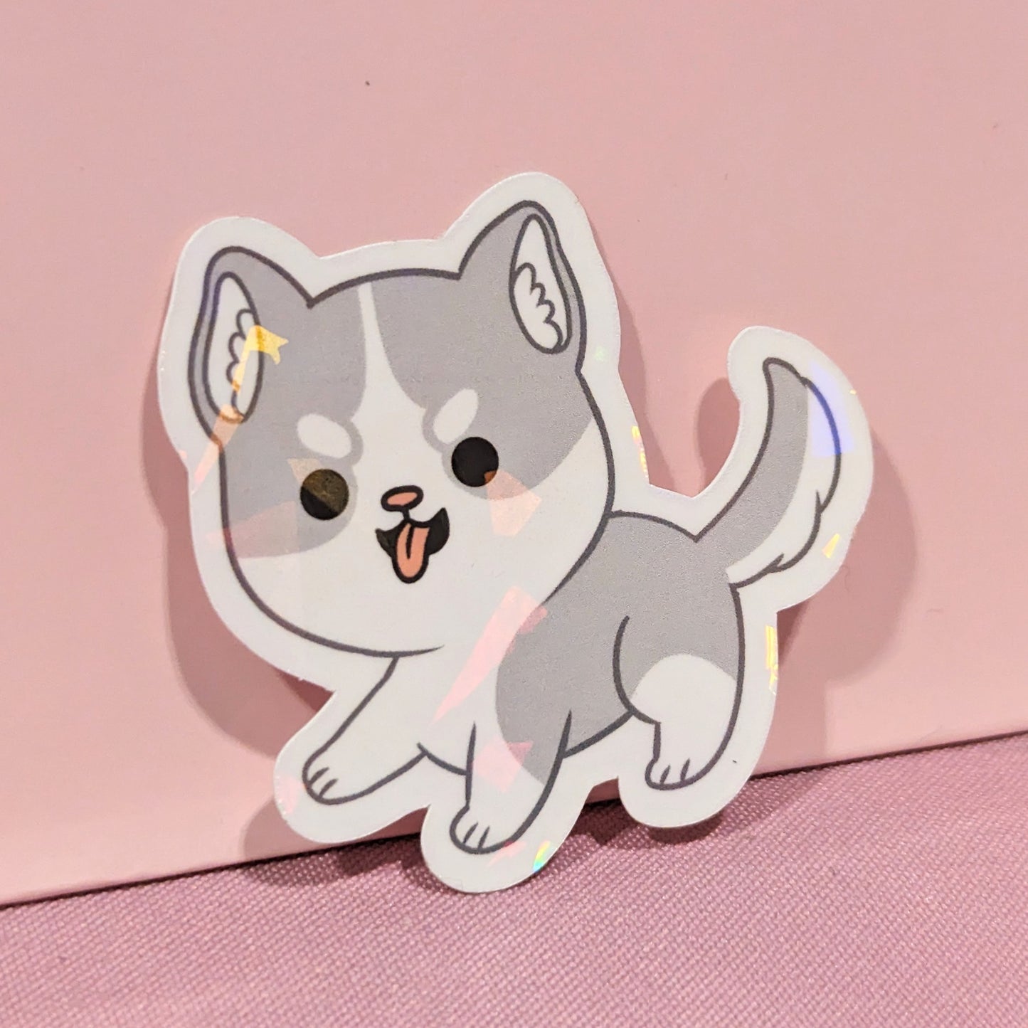 Husky Malamute Holographic Dog Sticker