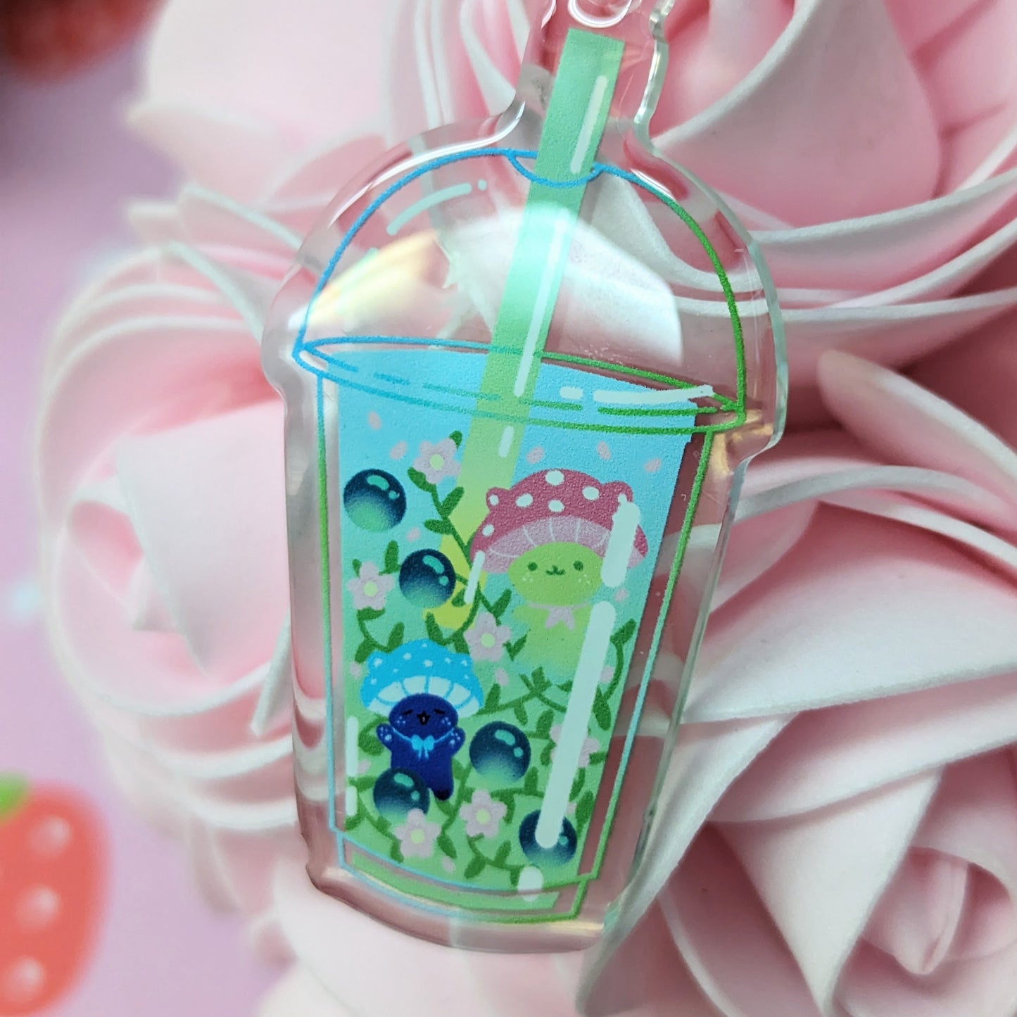 Garden Green Boba Bubble Tea Nova and Neptune Keychain