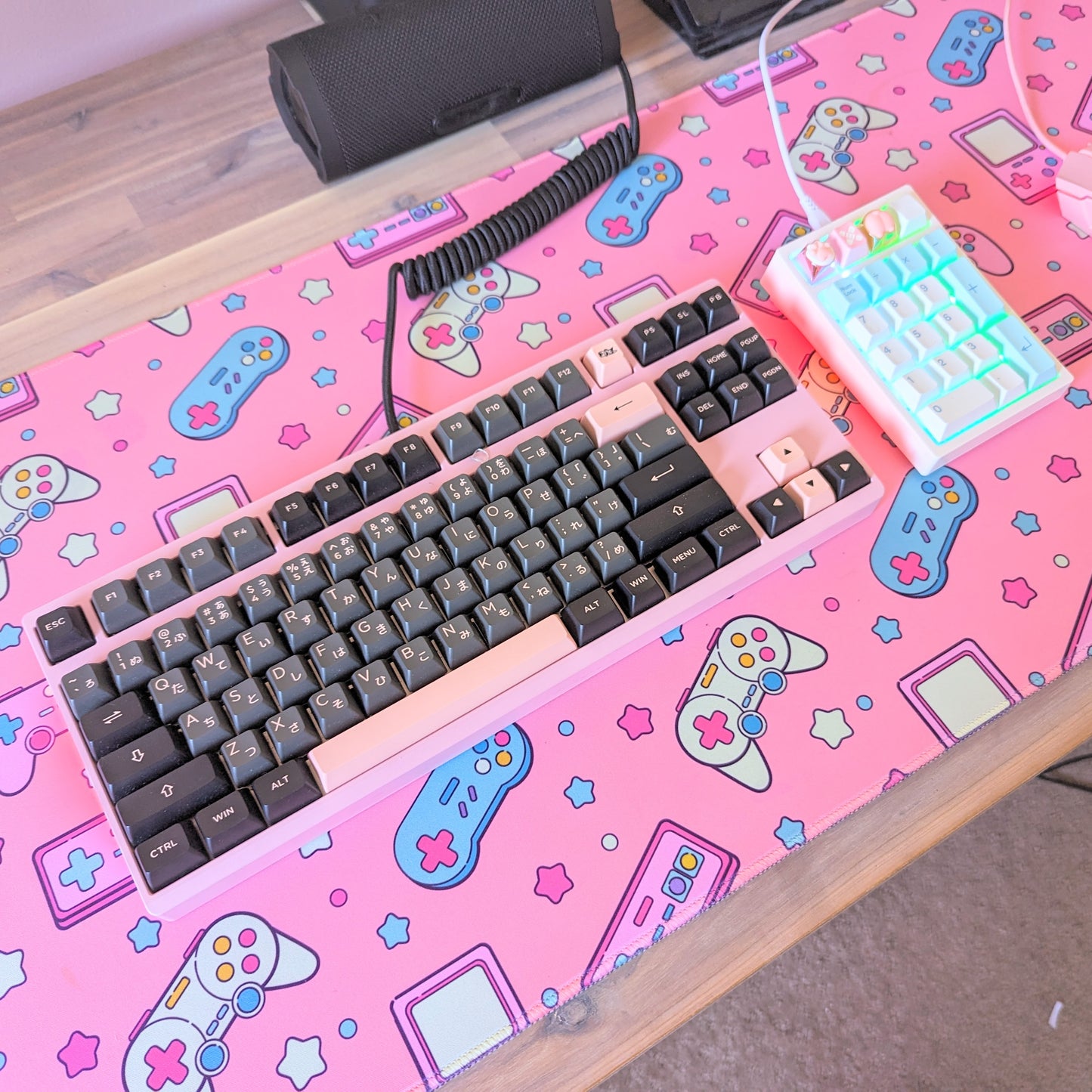 Video Game Controller Pink Desk Mat