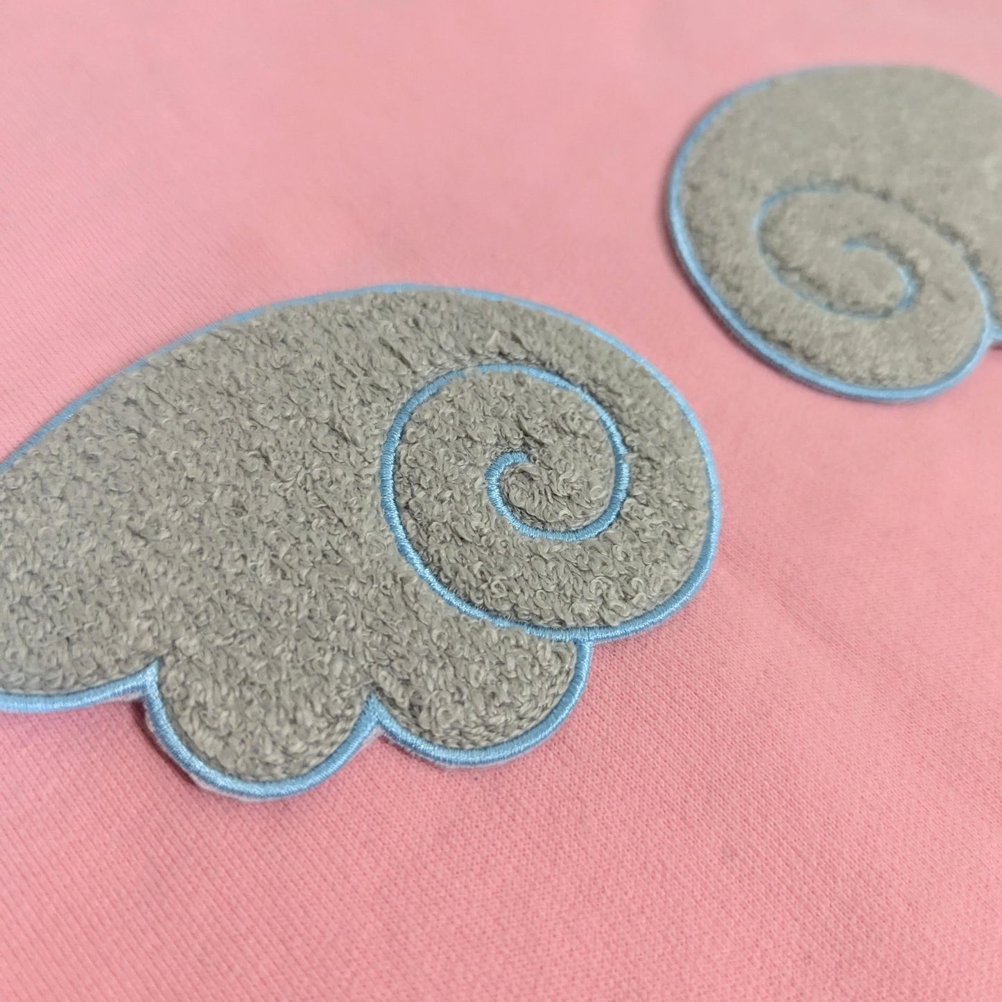 Fuzzy Soft Chenille Angel Wings Iron On Patch (Set of 2)