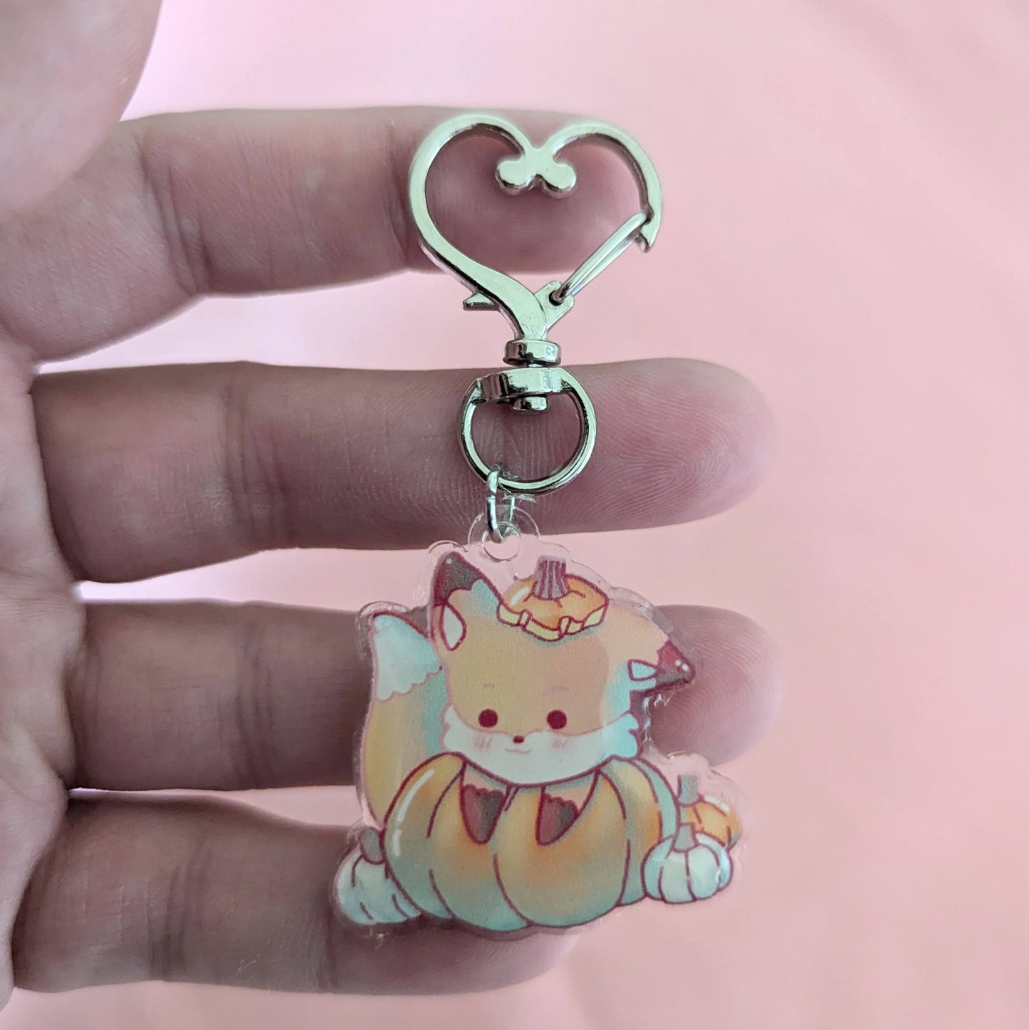 Pumpkin Fox Keychain