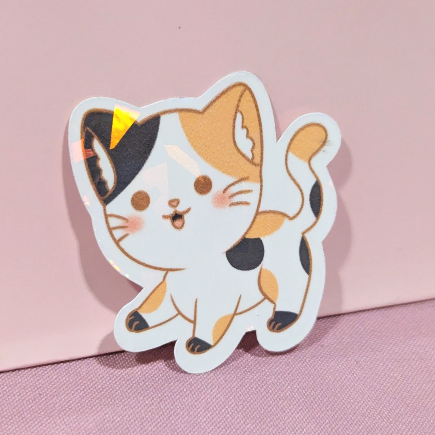 Calico Holographic Cat Sticker