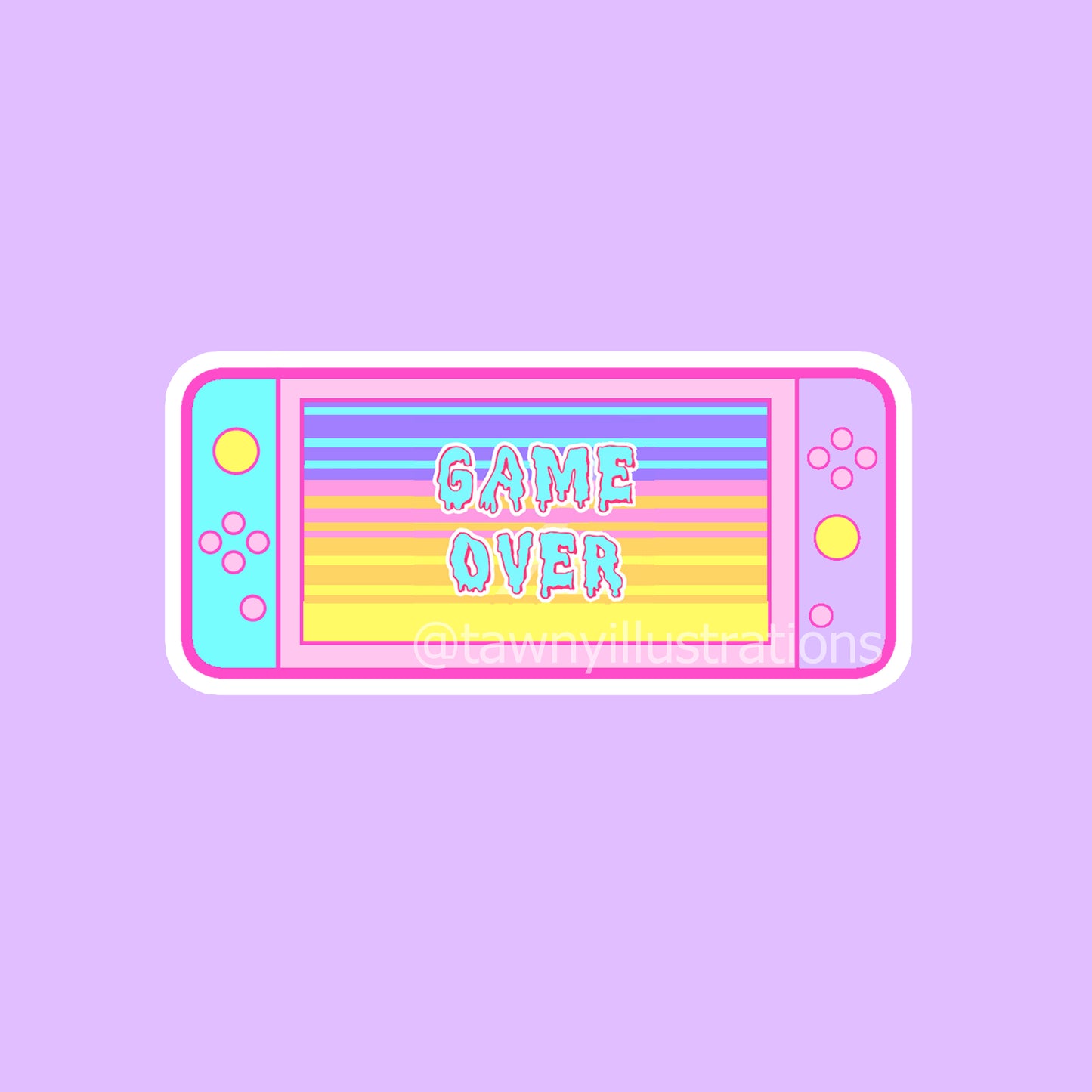 Handheld Console Game Switch Inspired Holographic Glitter Pastel Sticker