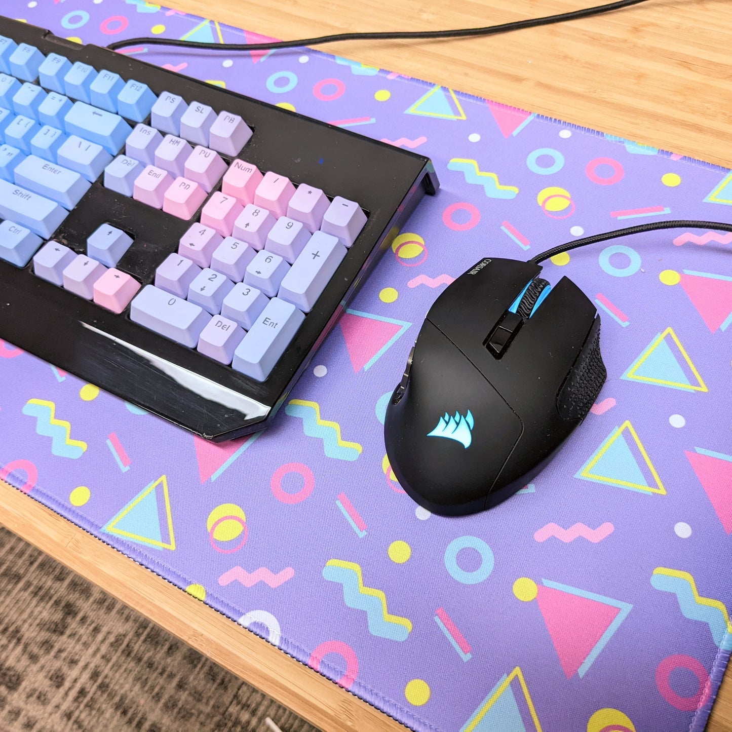 90's Purple Carpet Retro Arcade Gamer Mousepad Desk Mat