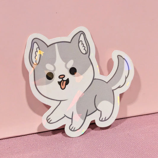 Husky Malamute Holographic Dog Sticker