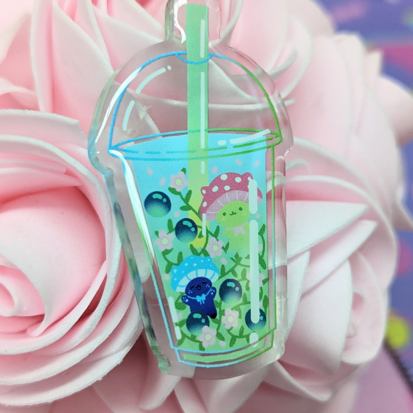 Garden Green Boba Bubble Tea Nova and Neptune Keychain