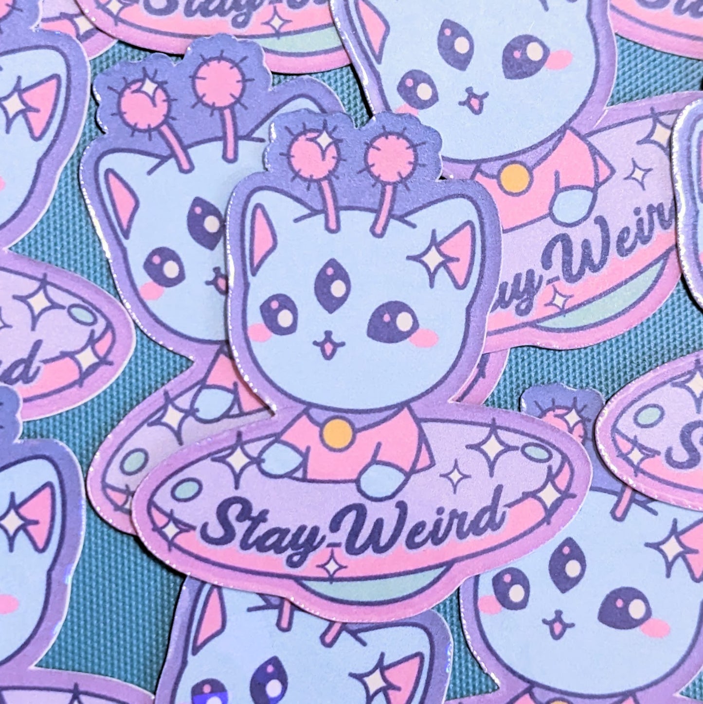 Stay Weird Holographic Sticker