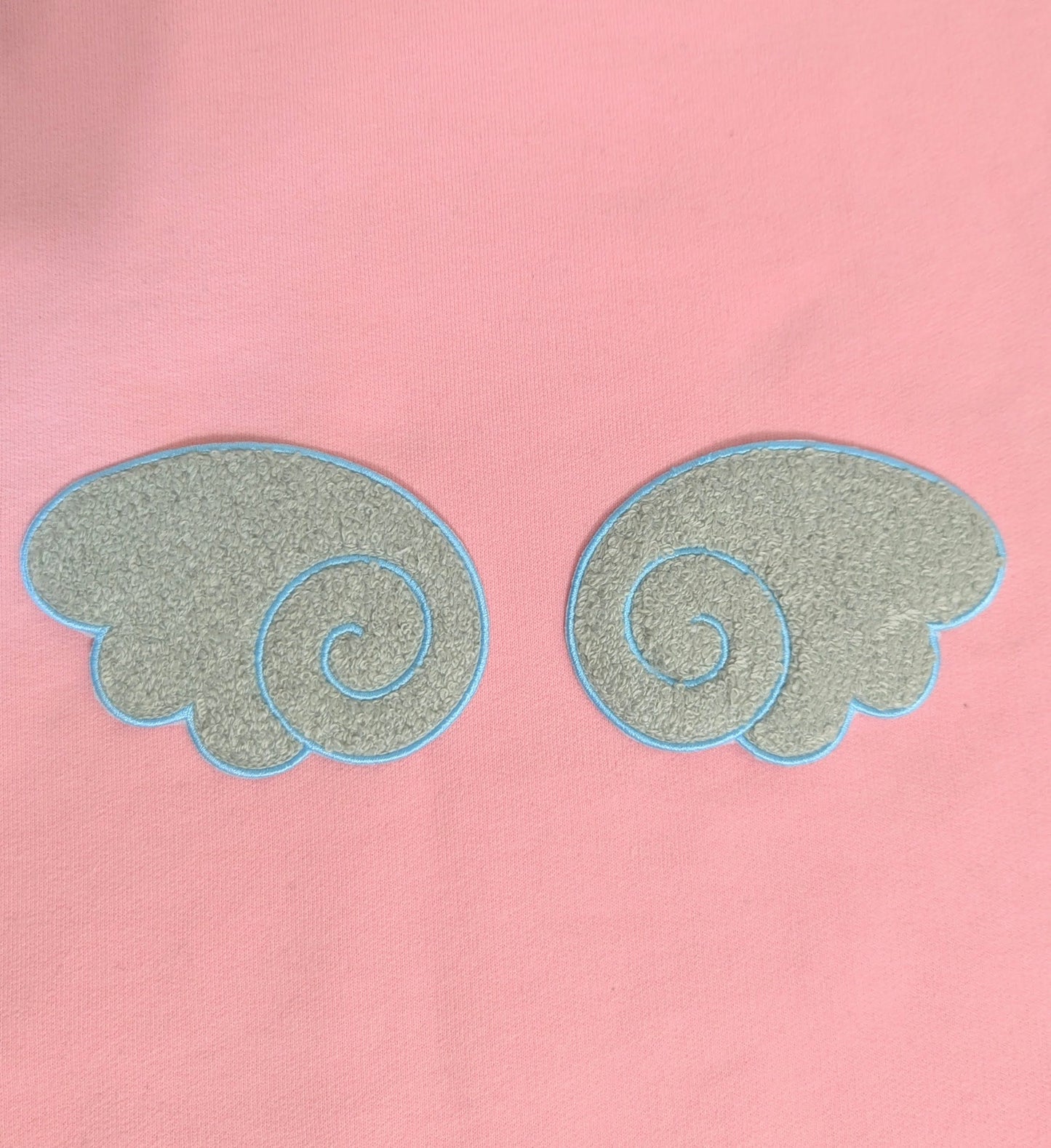 Fuzzy Soft Chenille Angel Wings Iron On Patch (Set of 2 wings)
