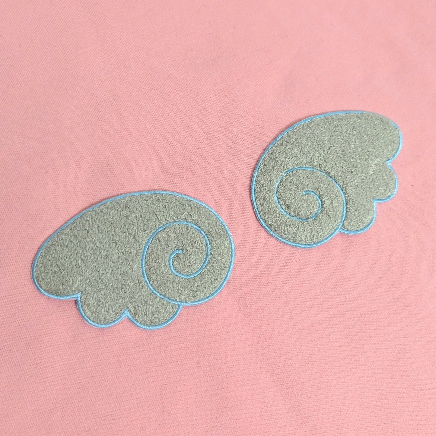 Fuzzy Soft Chenille Angel Wings Iron On Patch (Set of 2 wings)