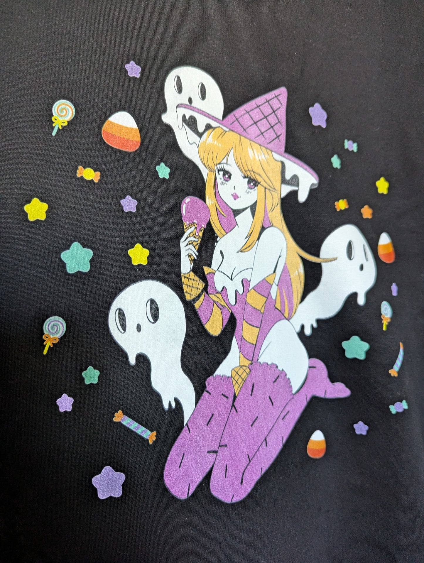 Candy Witch Halloween Fleece-Lined Pullover Hoodie (Youth Sized)