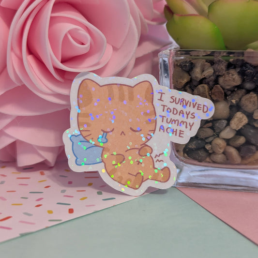 Tummy Ache Holographic Sticker