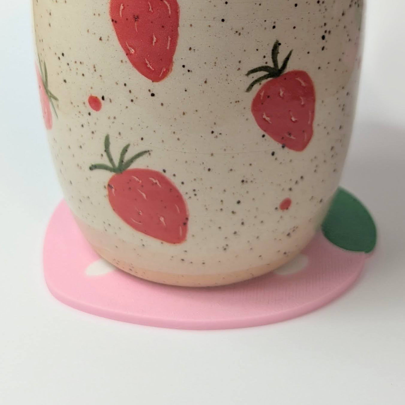 Pink Strawberry Coaster Set