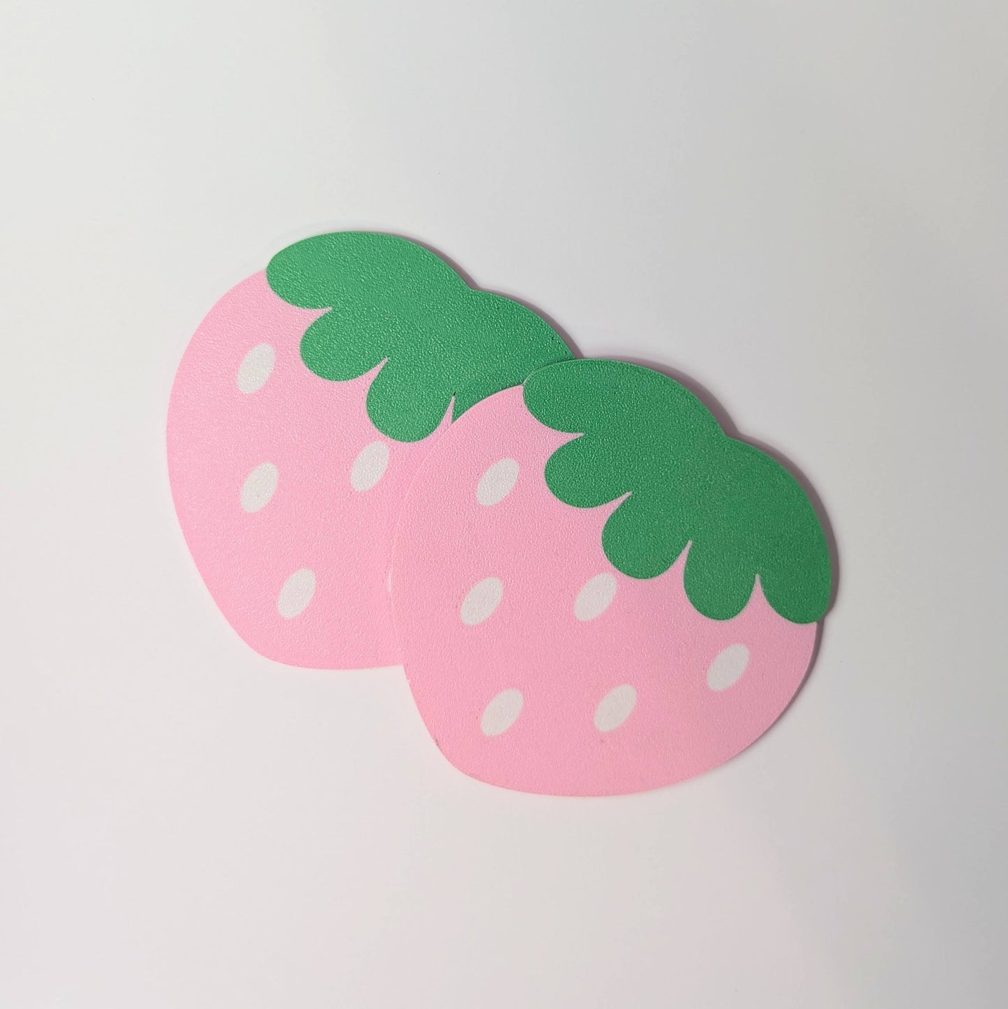 Pink Strawberry Coaster Set
