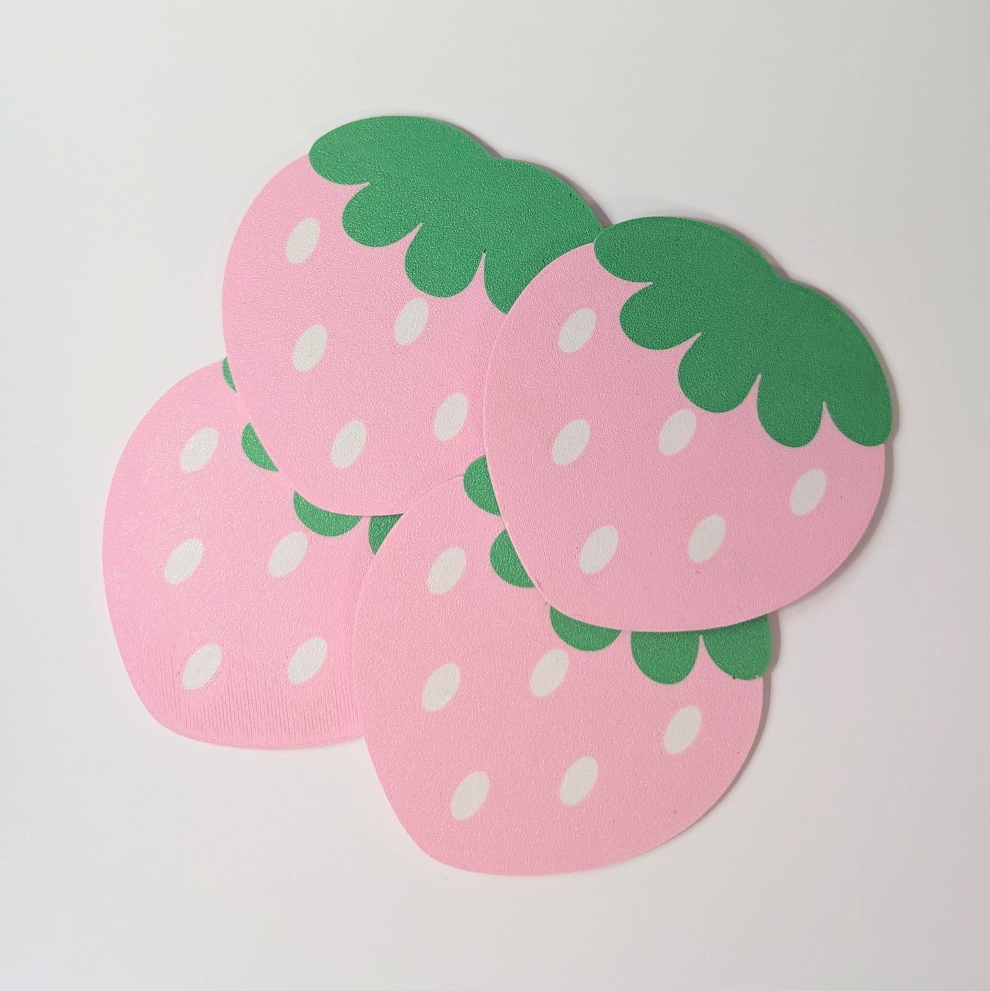Pink Strawberry Coaster Set