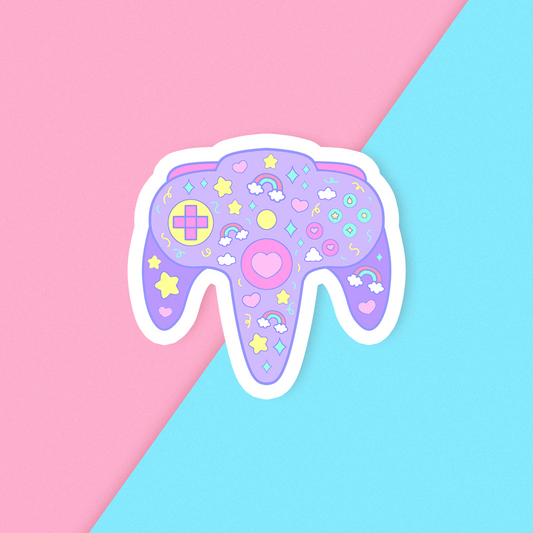Retro Controller Holographic Pastel Sticker