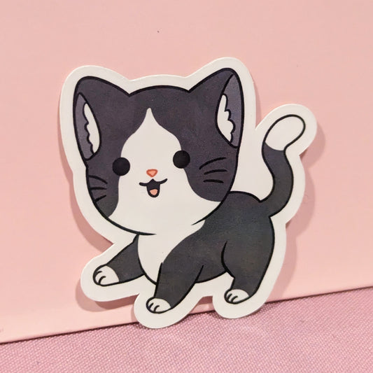 Tuxedo Holographic Cat Sticker