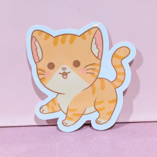 Orange Tabby Holographic Cat Sticker