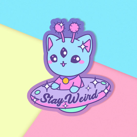 Stay Weird Holographic Sticker
