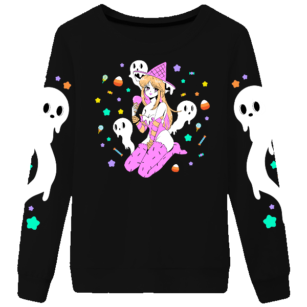 Candy Witch Halloween Fleece-Lined Pullover Hoodie (Youth Sized)