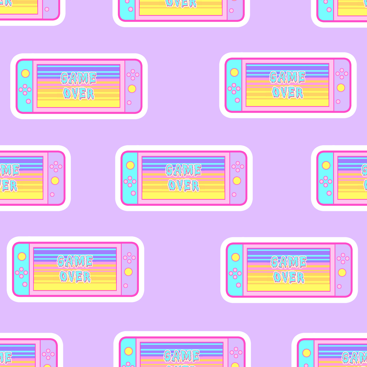 Handheld Console Game Switch Inspired Holographic Glitter Pastel Sticker