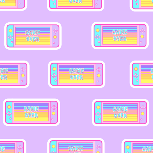 Handheld Console Game Switch Inspired Holographic Glitter Pastel Sticker