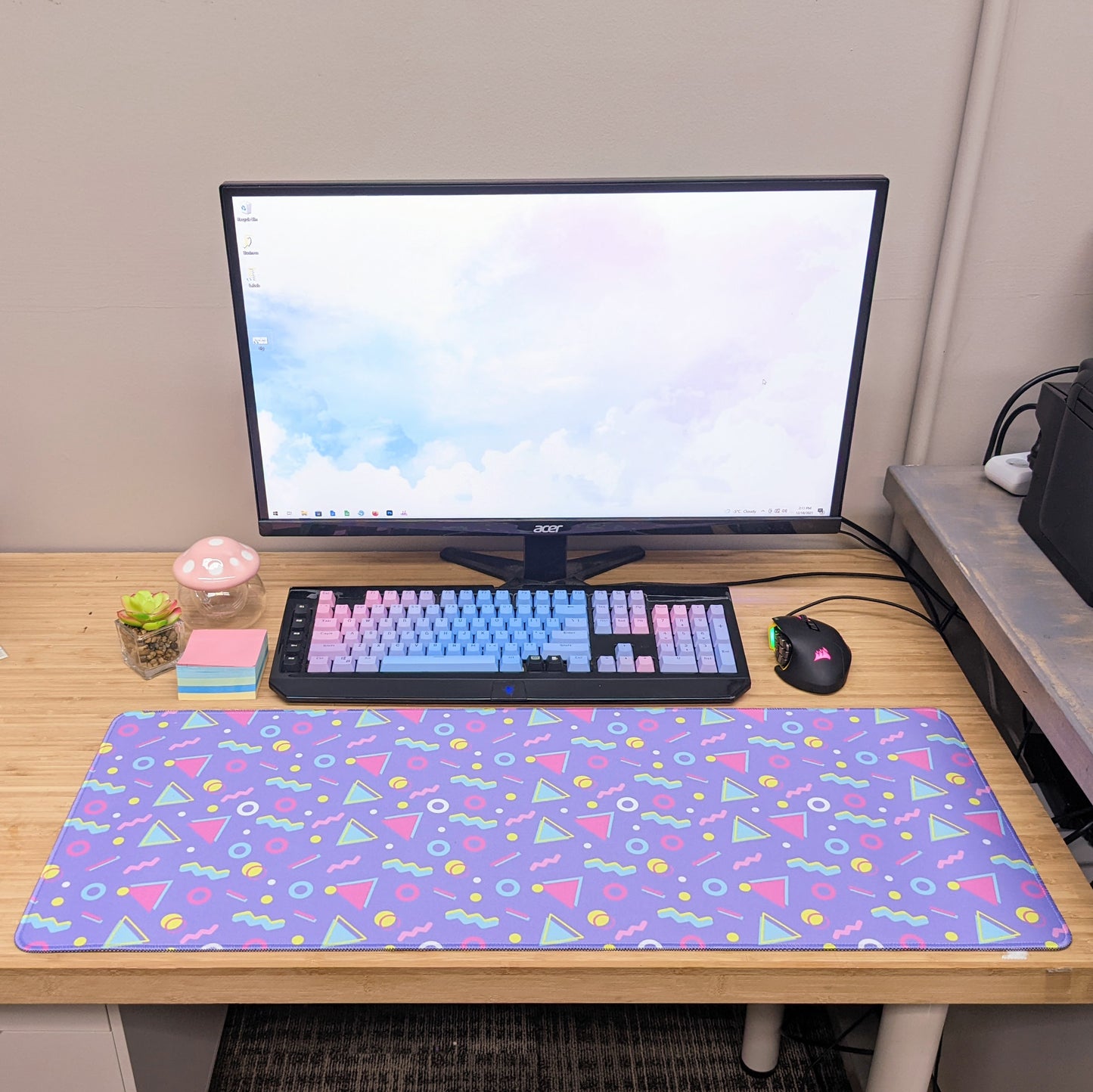 90's Purple Carpet Retro Arcade Gamer Mousepad Desk Mat