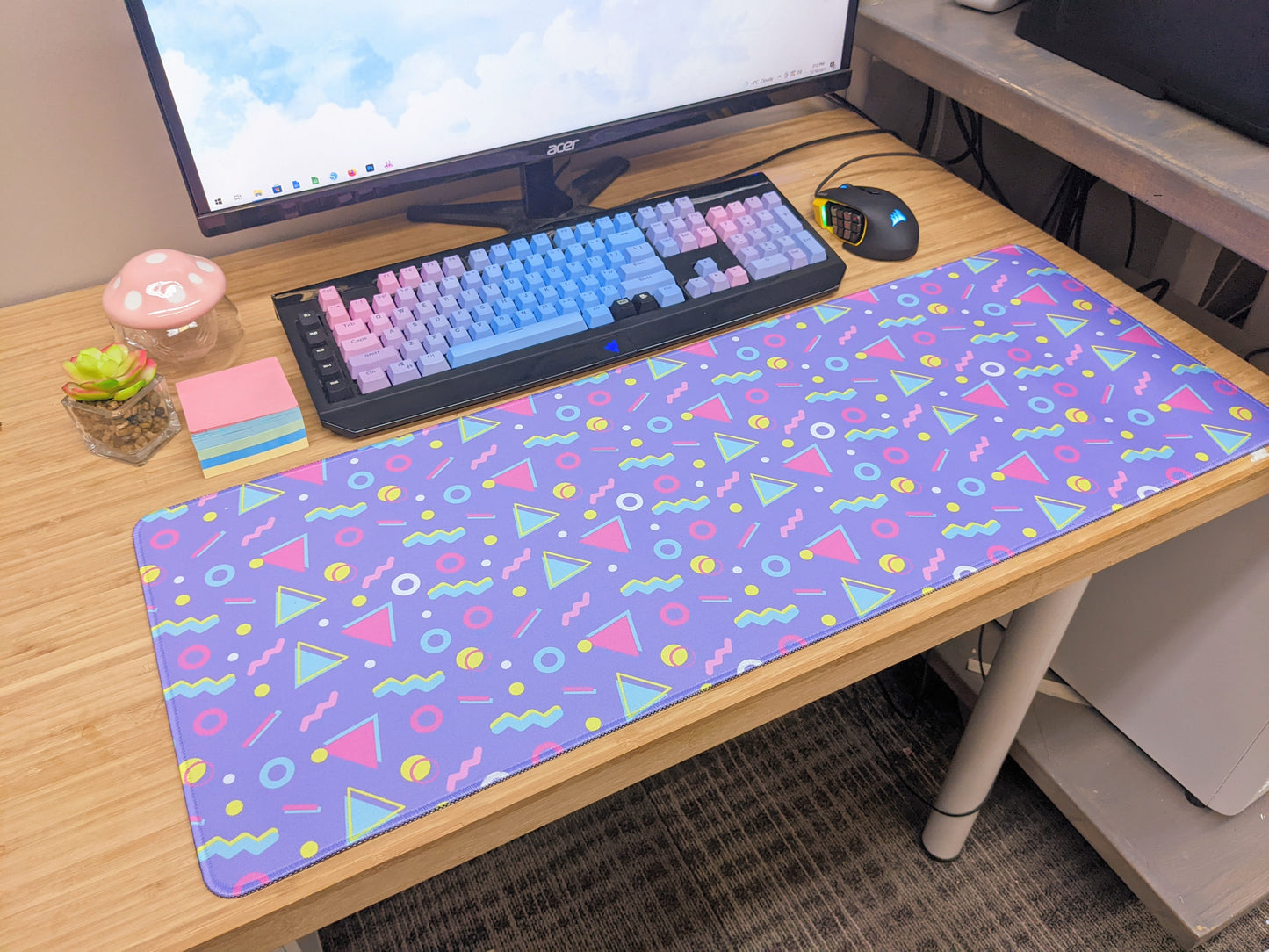 90's Purple Carpet Retro Arcade Gamer Mousepad Desk Mat