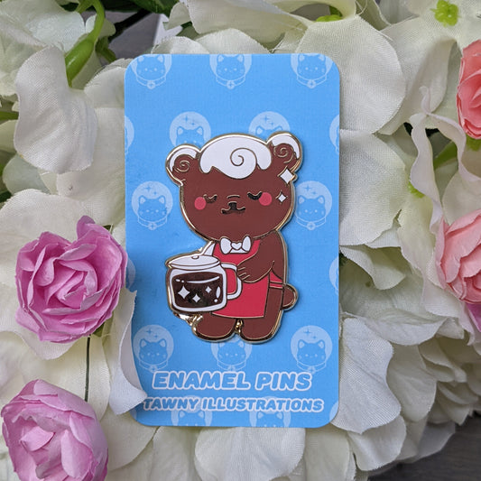 2" Barista Cinnobear Enamel Pin