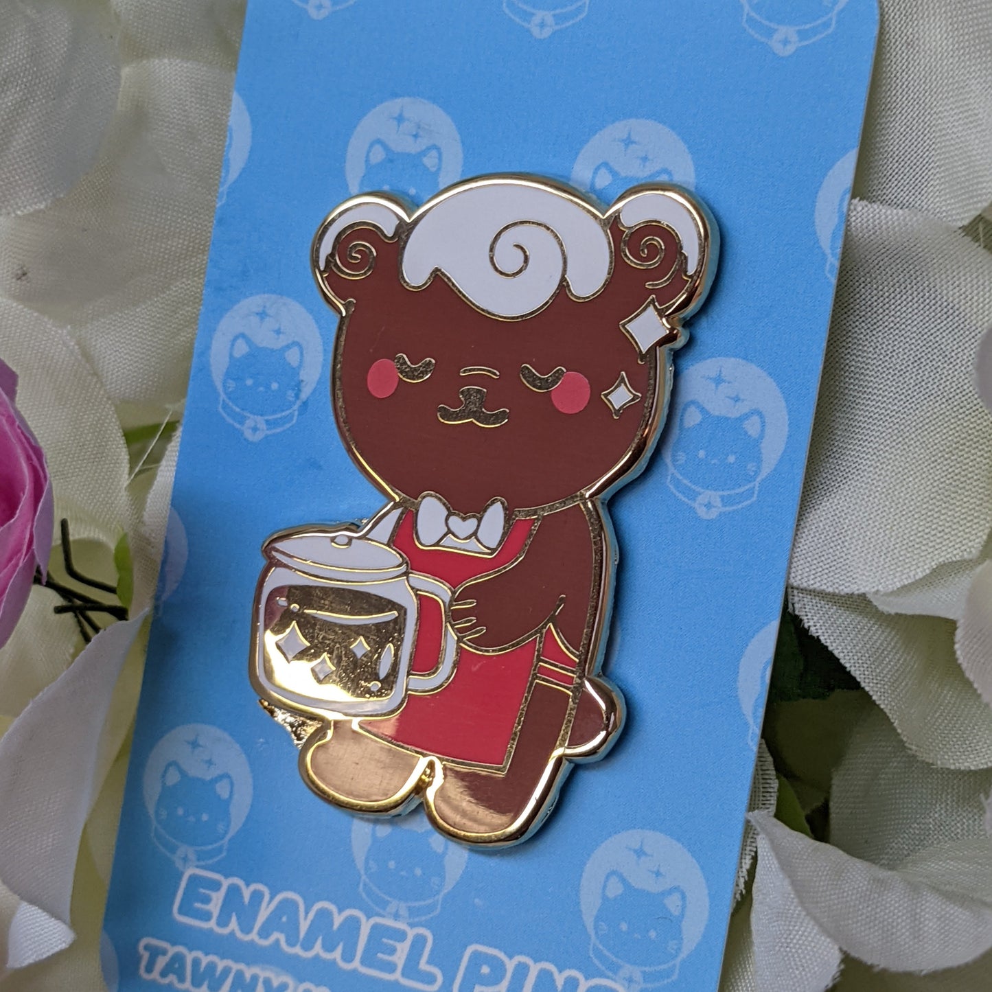2" Barista Cinnobear Enamel Pin