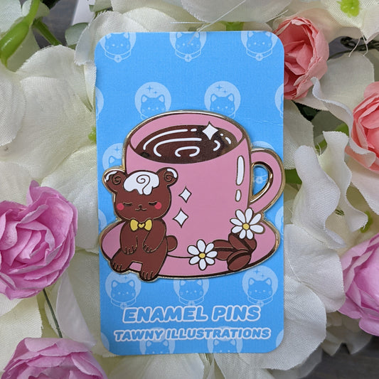 2" Cinnobear Coffee/Tea Mug Napping Enamel Pin
