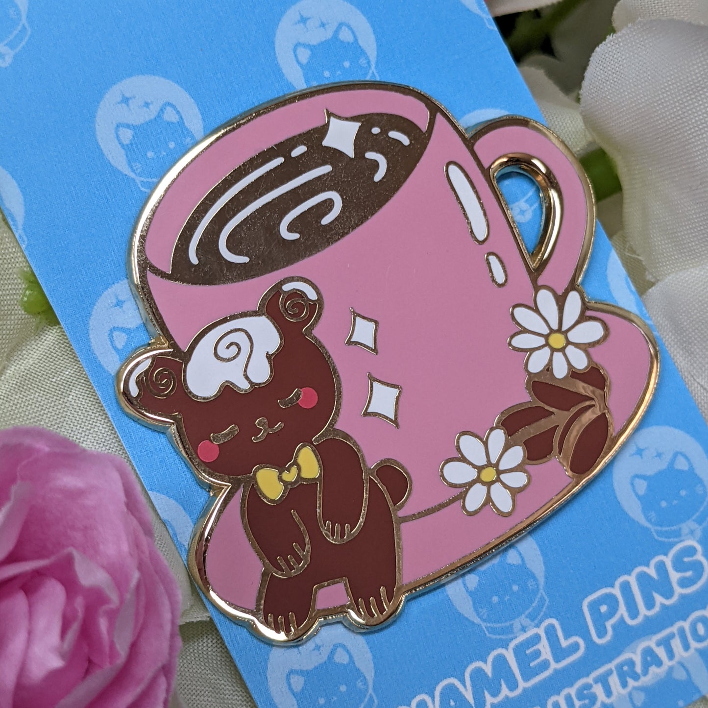 2" Cinnobear Coffee/Tea Mug Napping Enamel Pin