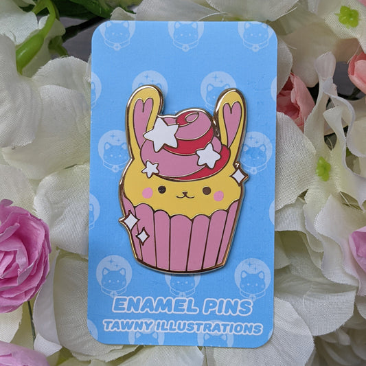 2" Bunny Cupcake Enamel Pin