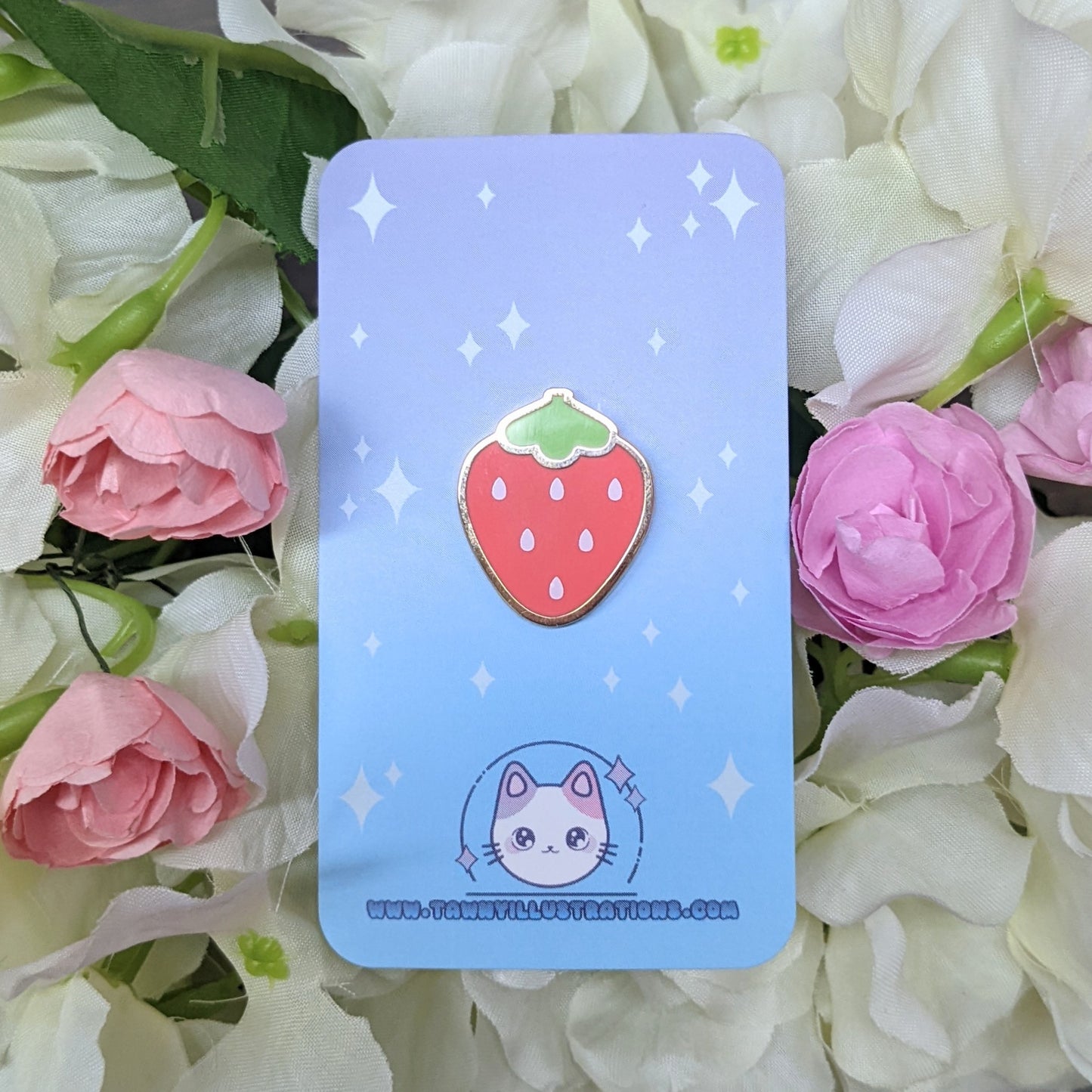 1" Cute Strawberry Filler Enamel Pin