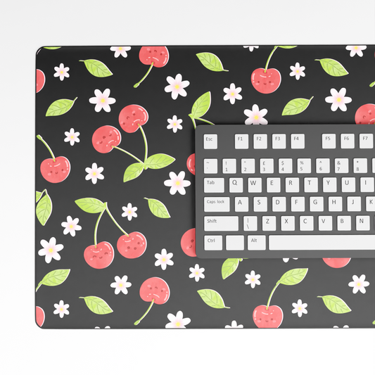 Sweet Cherry Dark Mode Collection Desk Mat