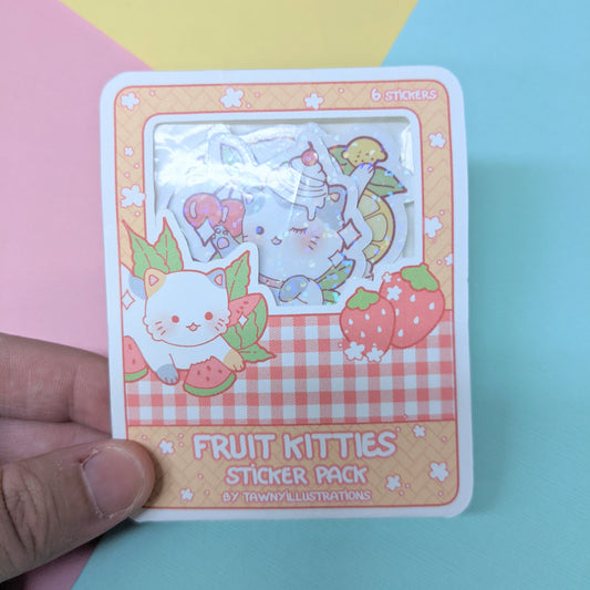 Fruit Kitties Holographic Sticker Pack (6)