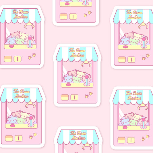Kitty Claw Machine Arcade ~ Holographic Waterproof Die Cut Sticker ~ Tawny Illustrations