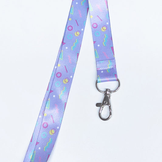 Retro Arcade 90's Carpet Lanyard with Silver Lobster Clasp | Cute Lanyard | Cute Key Holder | by Tawny Illustrations